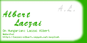 albert laczai business card